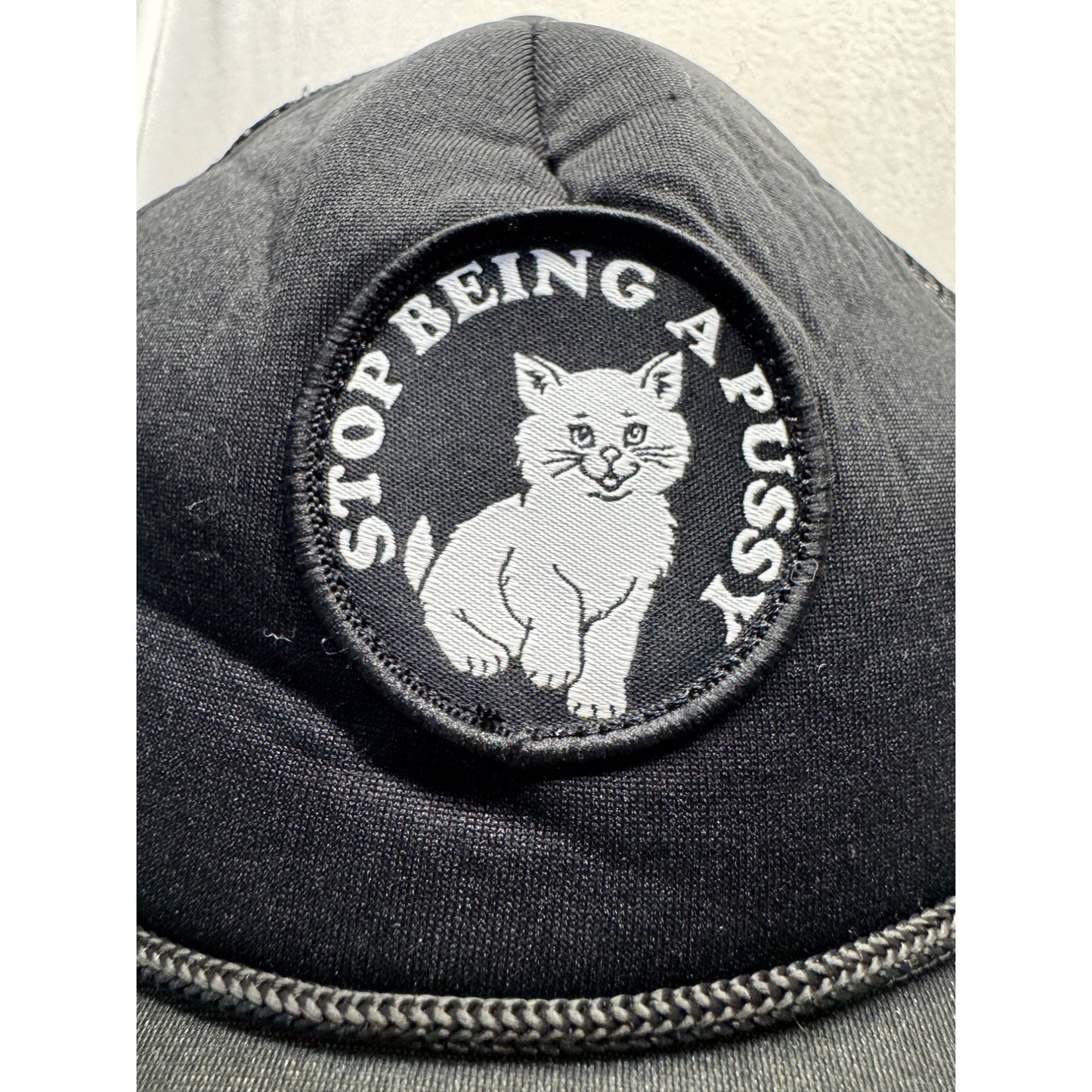Ripndip Black Mesh Trucker Hat Stop Being A Pussy Cat Patch Adjustable #9782