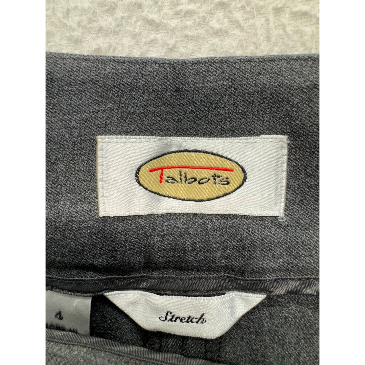 Talbots Stretch Gray Dress Pants Size 4 Polyester Blend Machine Washable #233B