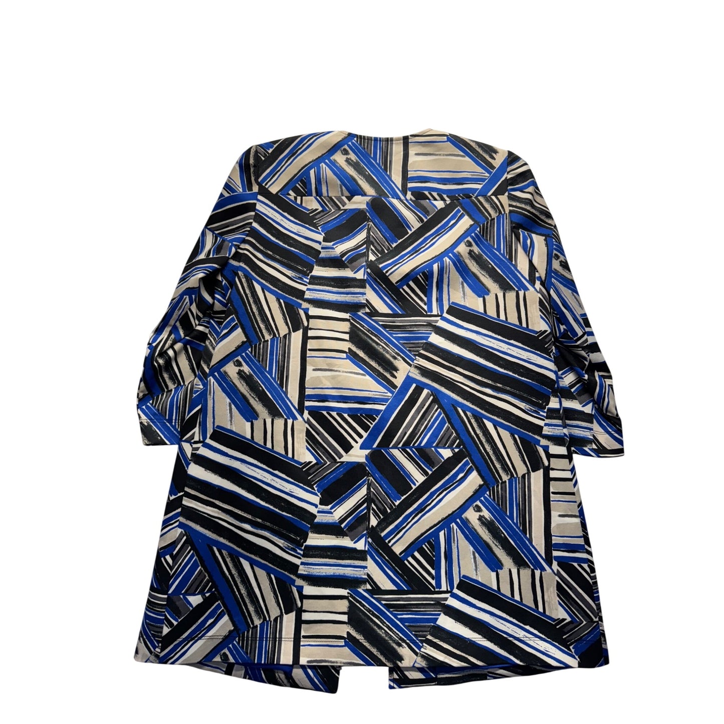 Kasper Geometric Print Open Front Jacket With Brass Button Size 6 #9419