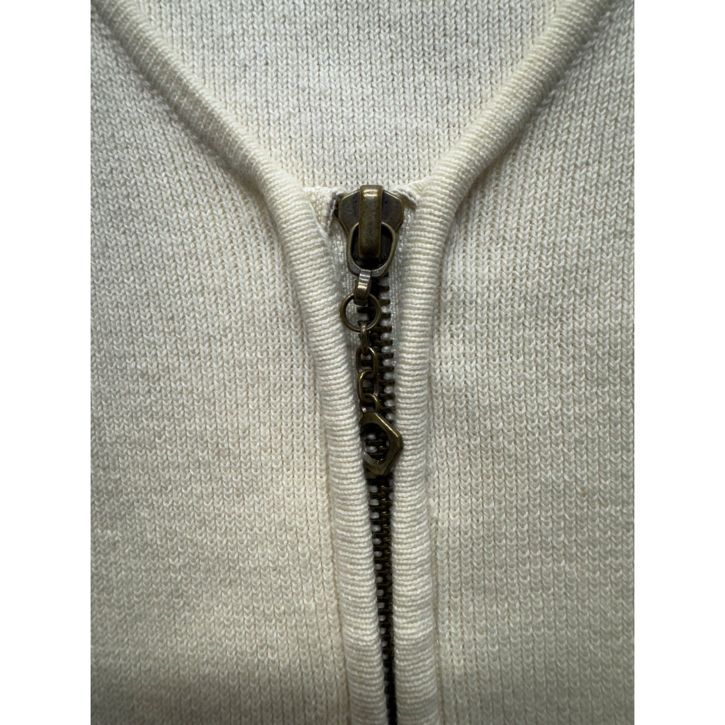 Woolrich Natural Zip-Front Sleeveless Cotton Vest Size L #9775