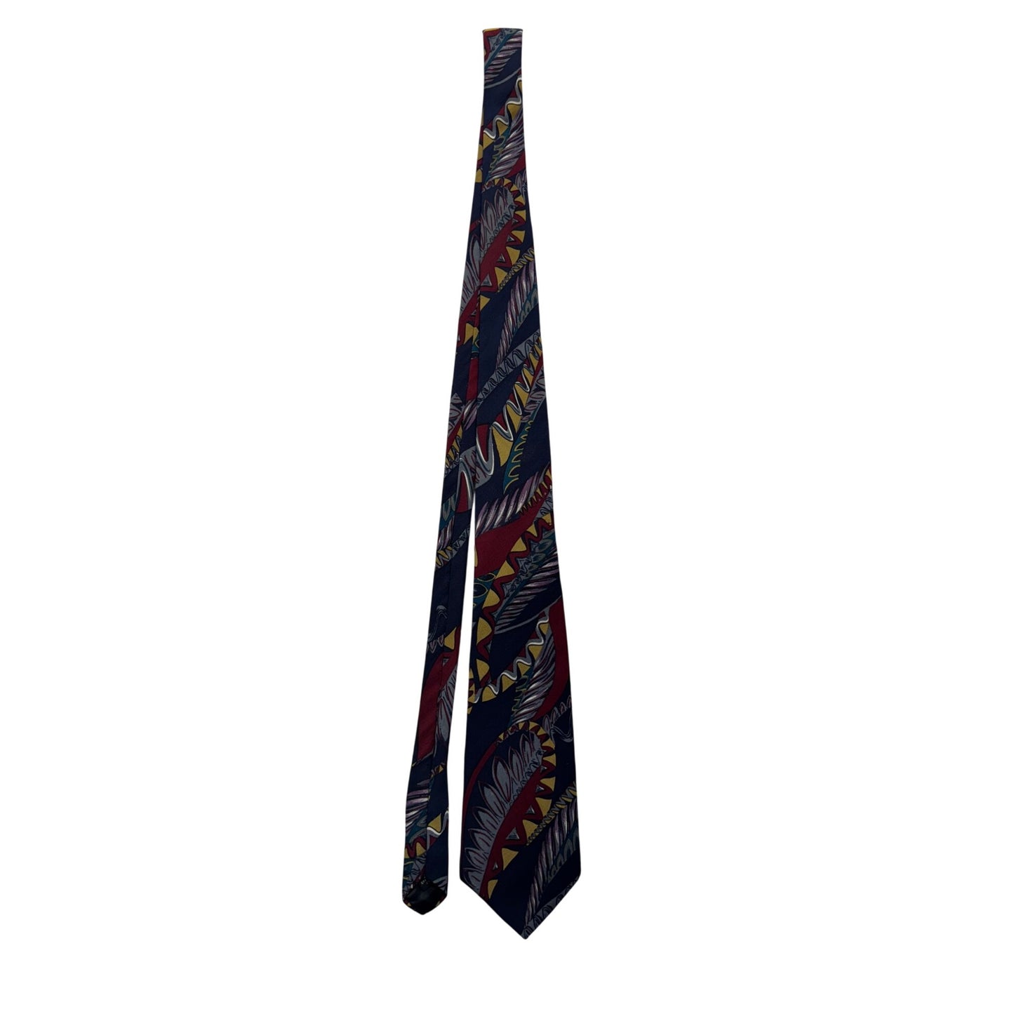 Cezani Silk Tie With Abstract Multicolor Pattern 28" #9604