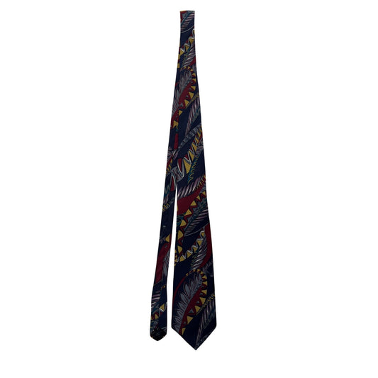 Cezani Silk Tie With Abstract Multicolor Pattern 28" #9604