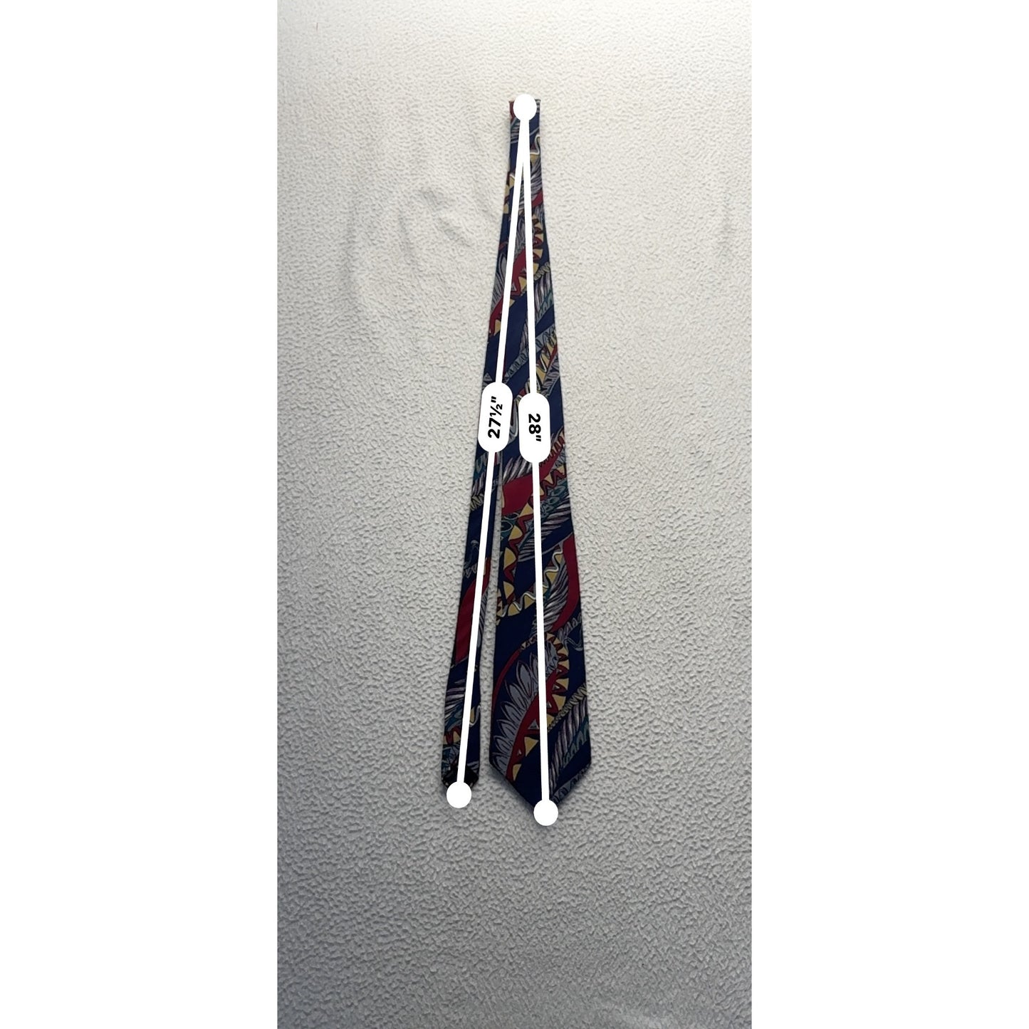 Cezani Silk Tie With Abstract Multicolor Pattern 28" #9604