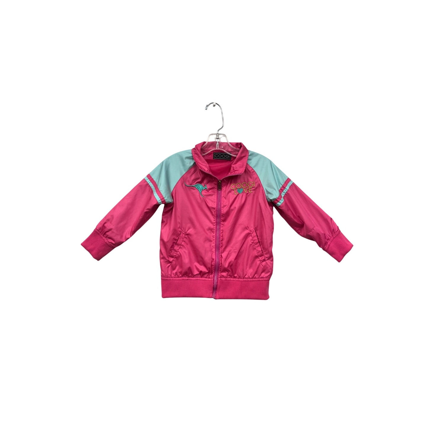 Coogi Pink & Mint Lightweight Jacket With Embroidered Details Full Zip #8690