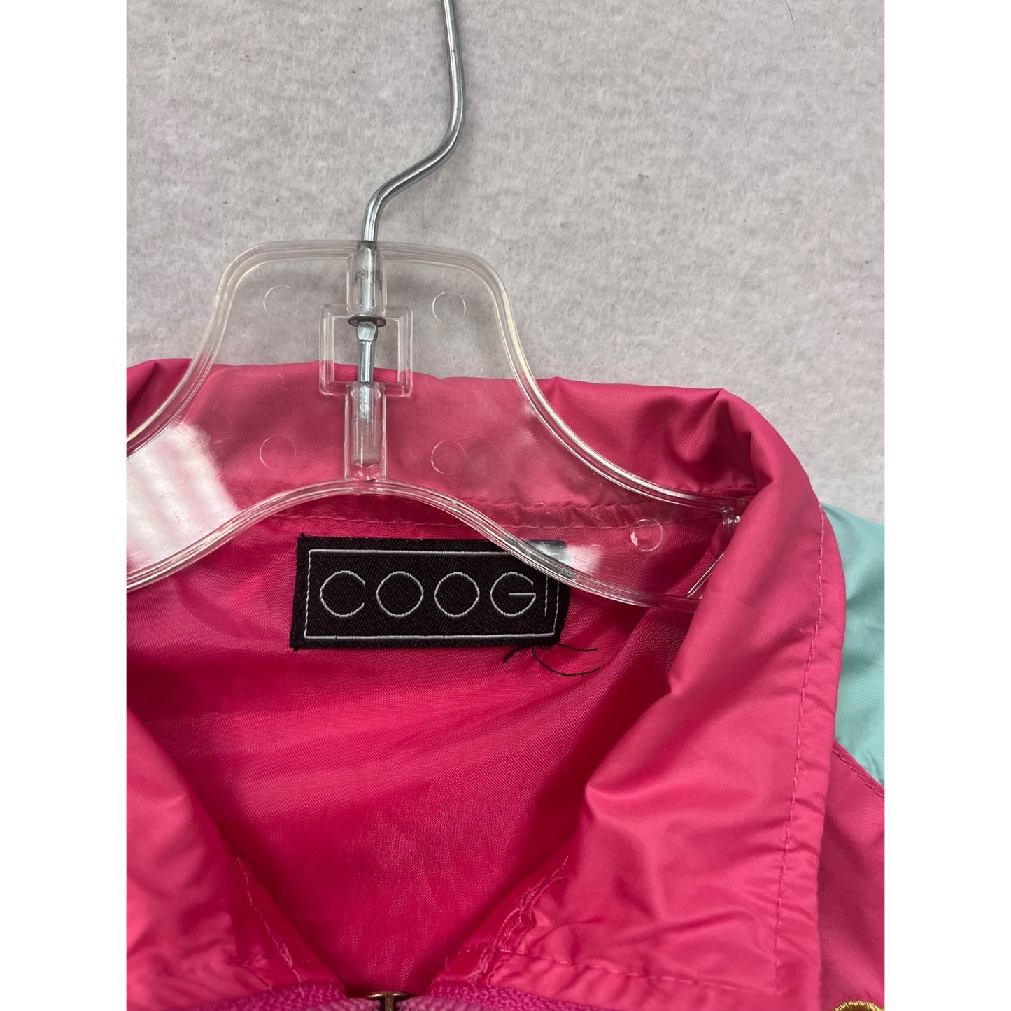 Coogi Pink & Mint Lightweight Jacket With Embroidered Details Full Zip #8690