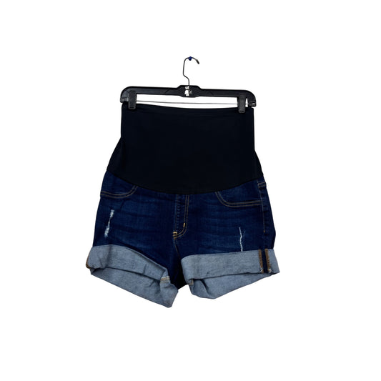 Maternity Denim Shorts Over Belly Panel Size 28 #945A