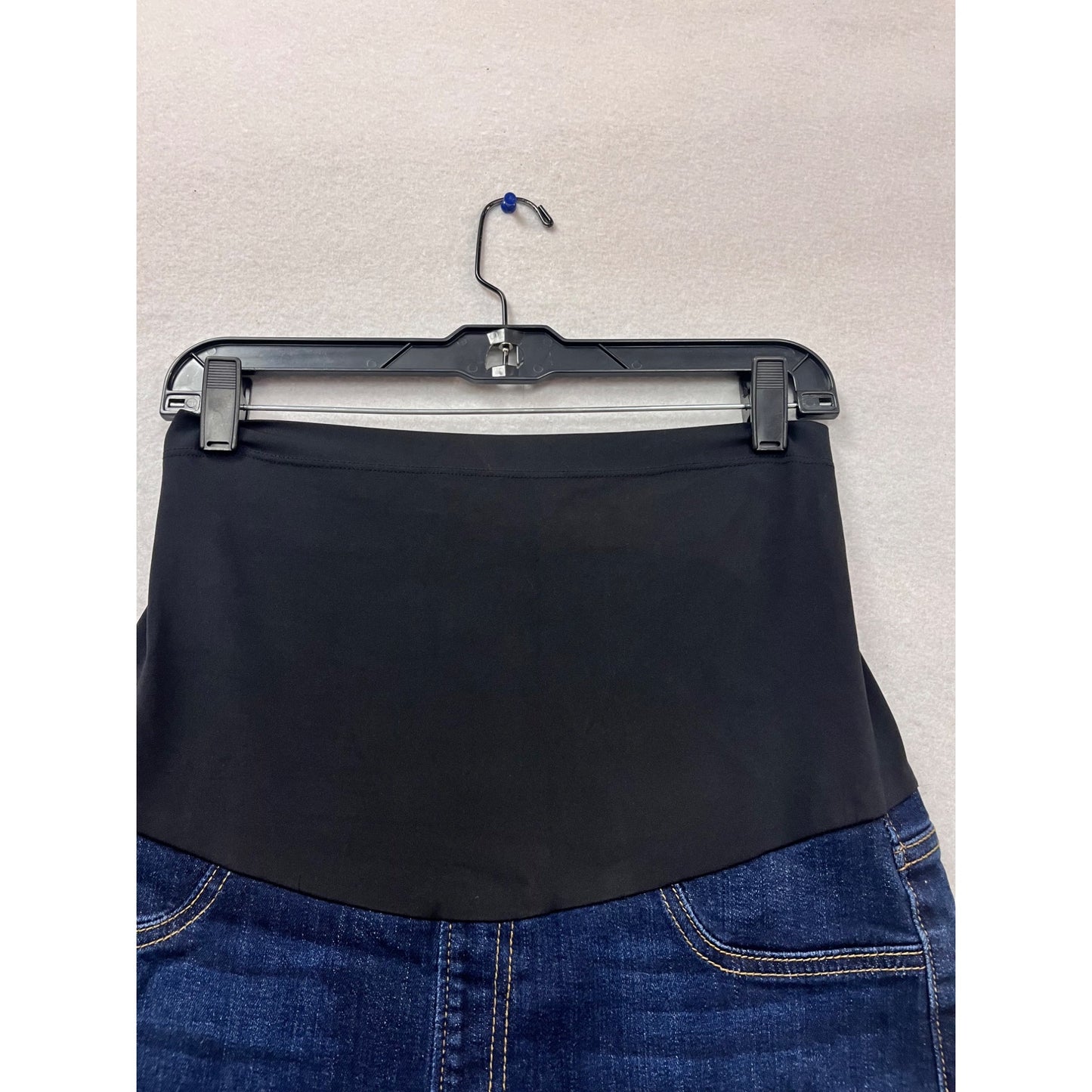 Maternity Denim Shorts Over Belly Panel Size 28 #945A