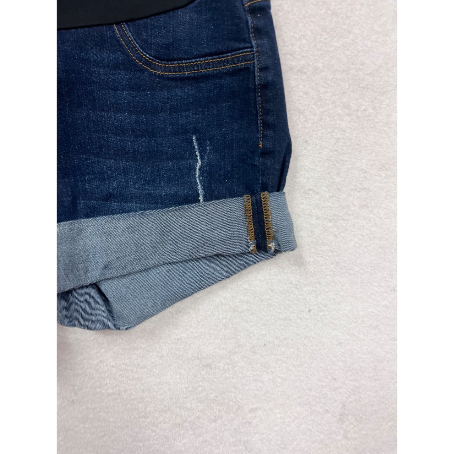Maternity Denim Shorts Over Belly Panel Size 28 #945A
