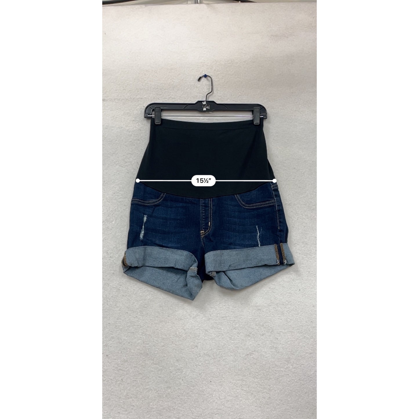 Maternity Denim Shorts Over Belly Panel Size 28 #945A