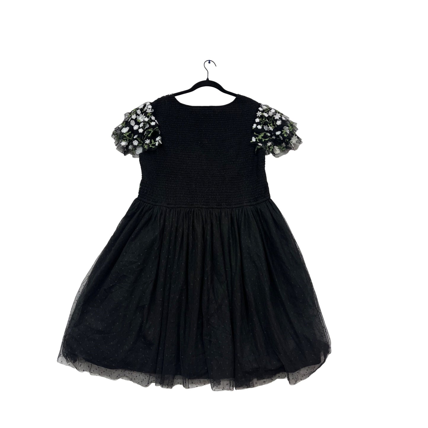 Jessakae 2XL Black Floral Embroidered Dress #159C