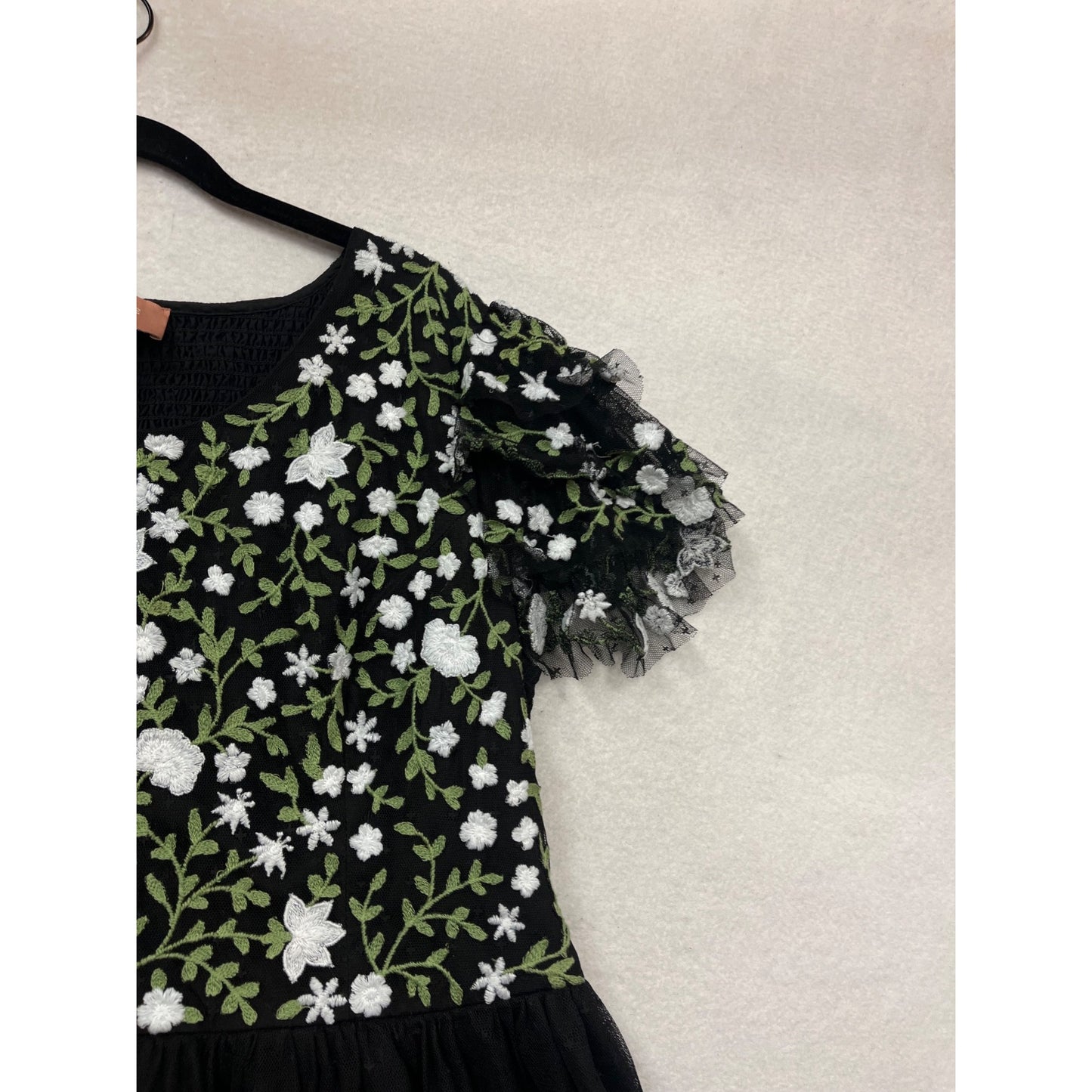 Jessakae 2XL Black Floral Embroidered Dress #159C