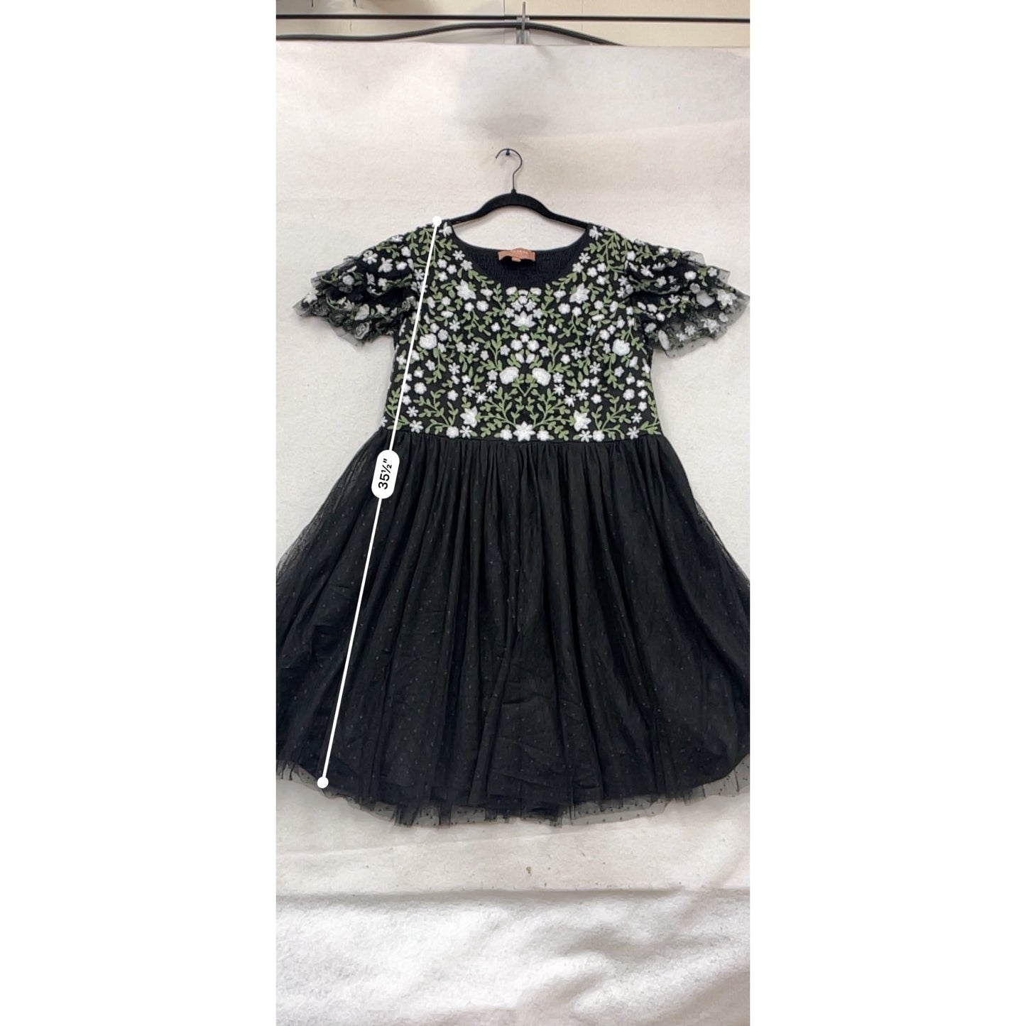 Jessakae 2XL Black Floral Embroidered Dress #159C