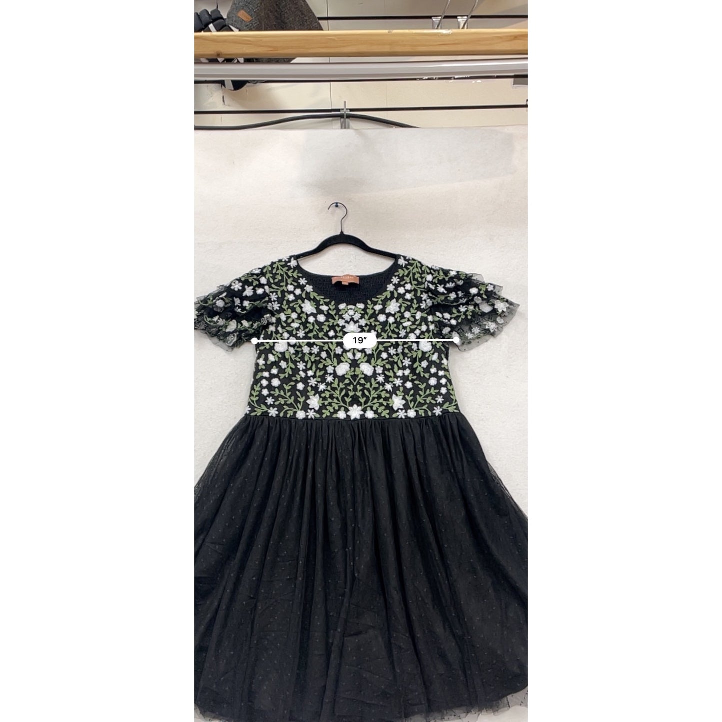 Jessakae 2XL Black Floral Embroidered Dress #159C