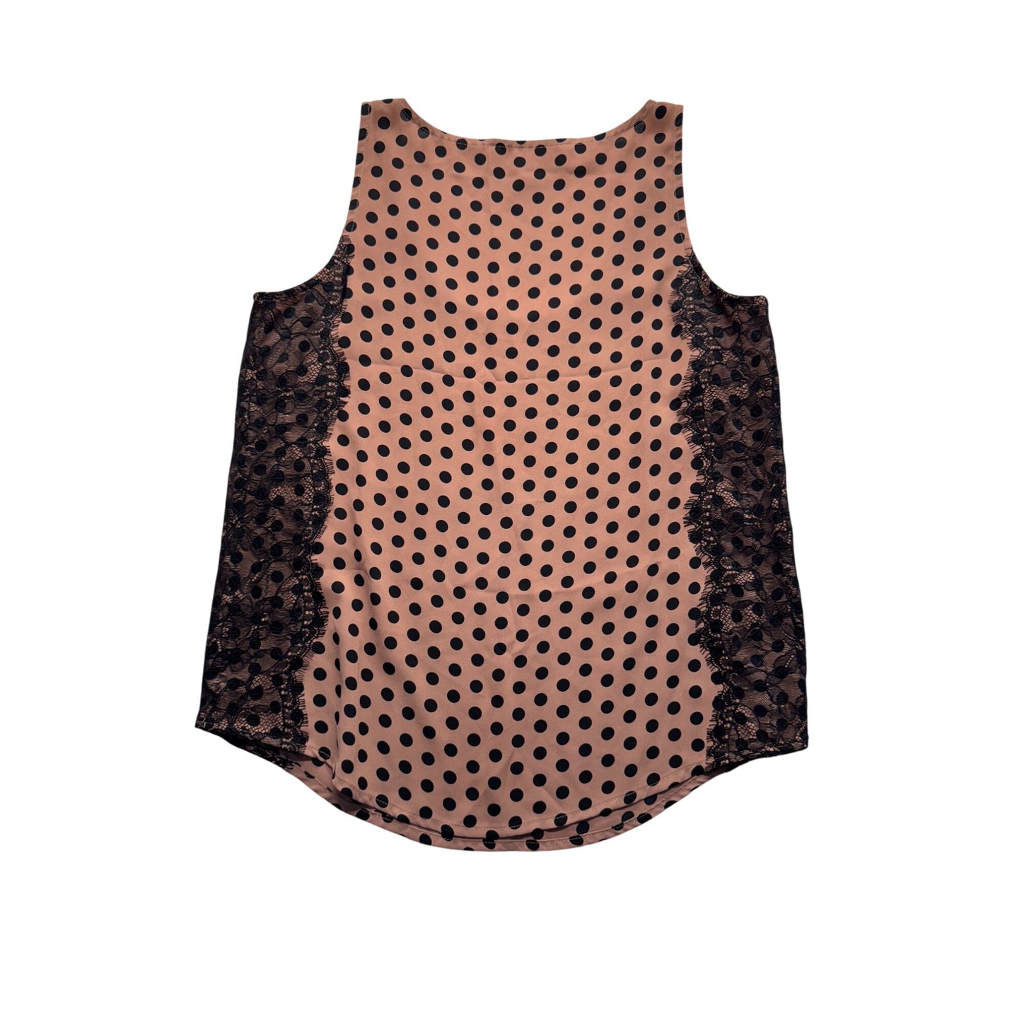 Ann Taylor Loft Petites Polka Dot Sleeveless Top W/ Lace Sides SP #9304