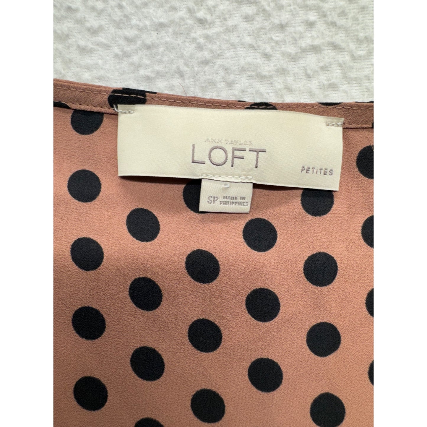 Ann Taylor Loft Petites Polka Dot Sleeveless Top W/ Lace Sides SP #9304