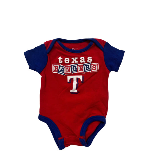 Texas Rangers Baby Bodysuit Red & Blue Short Sleeve 0/3M #6451