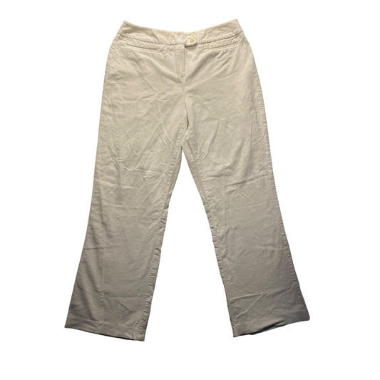 Dressbarn Womens White Textured Cotton Blend Pants Size 12 #7099