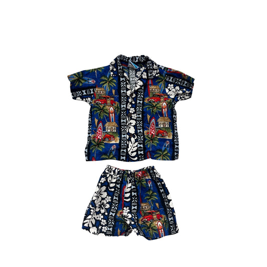 Boys Hawaiian Shirt & Shorts Set RJC 3T #8299