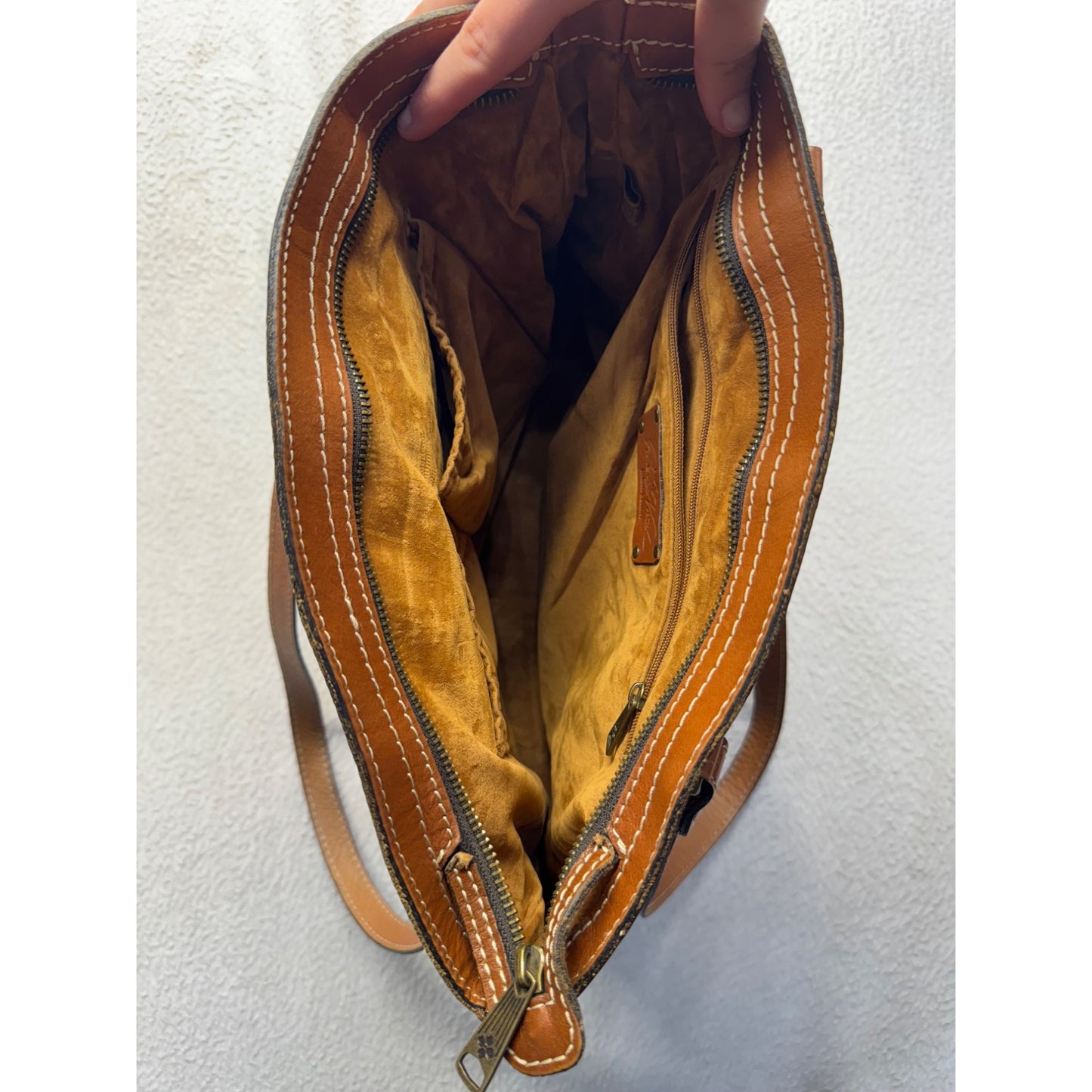Patricia Nash Vintage Floral Leather Shoulder Bag Italian Leather #9663