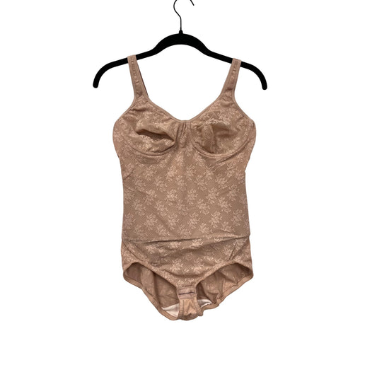 Nancy Ganz BoDY Womens Floral Beige Shapewear Bodysuit #8108