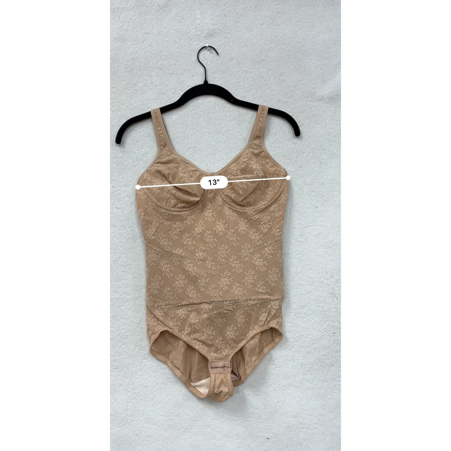 Nancy Ganz BoDY Womens Floral Beige Shapewear Bodysuit #8108