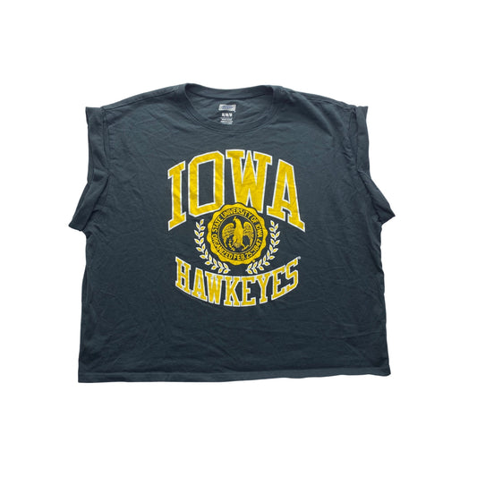 Iowa Hawkeyes Gray Sleeveless Tailgate T-Shirt M 100% Cotton #7369