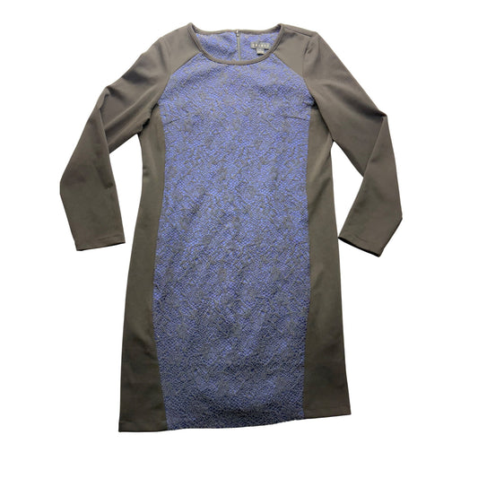 Tribal Womens Long Sleeve Dress W/ Blue Lace Overlay & Black Panels Size 12 #7730