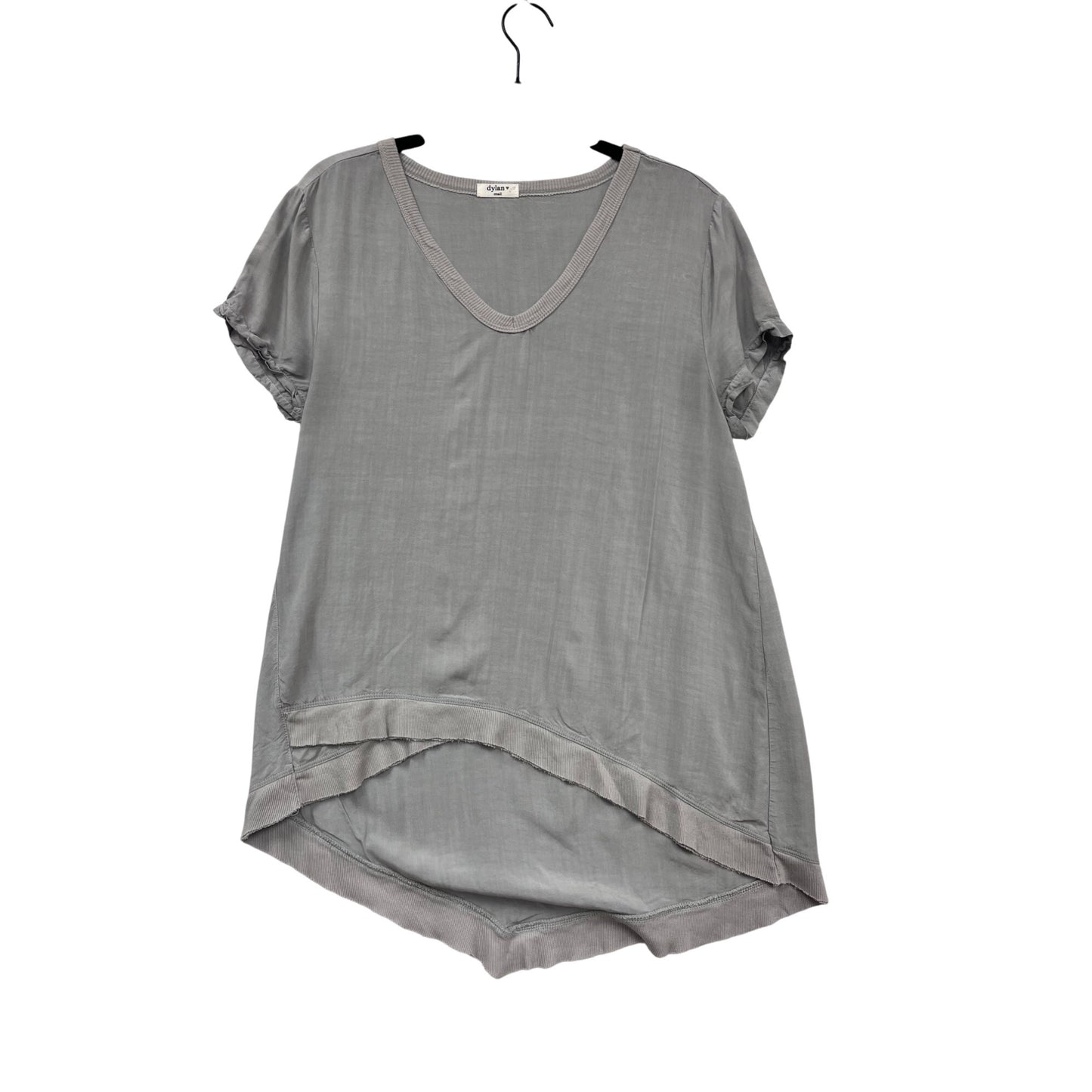 Dylan Grey V-Neck Short Sleeve Blouse Small #477A
