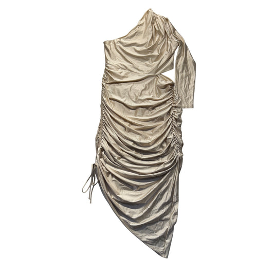 Express One-Shoulder Ruched Midi Dress With Drawstring Detail #7926