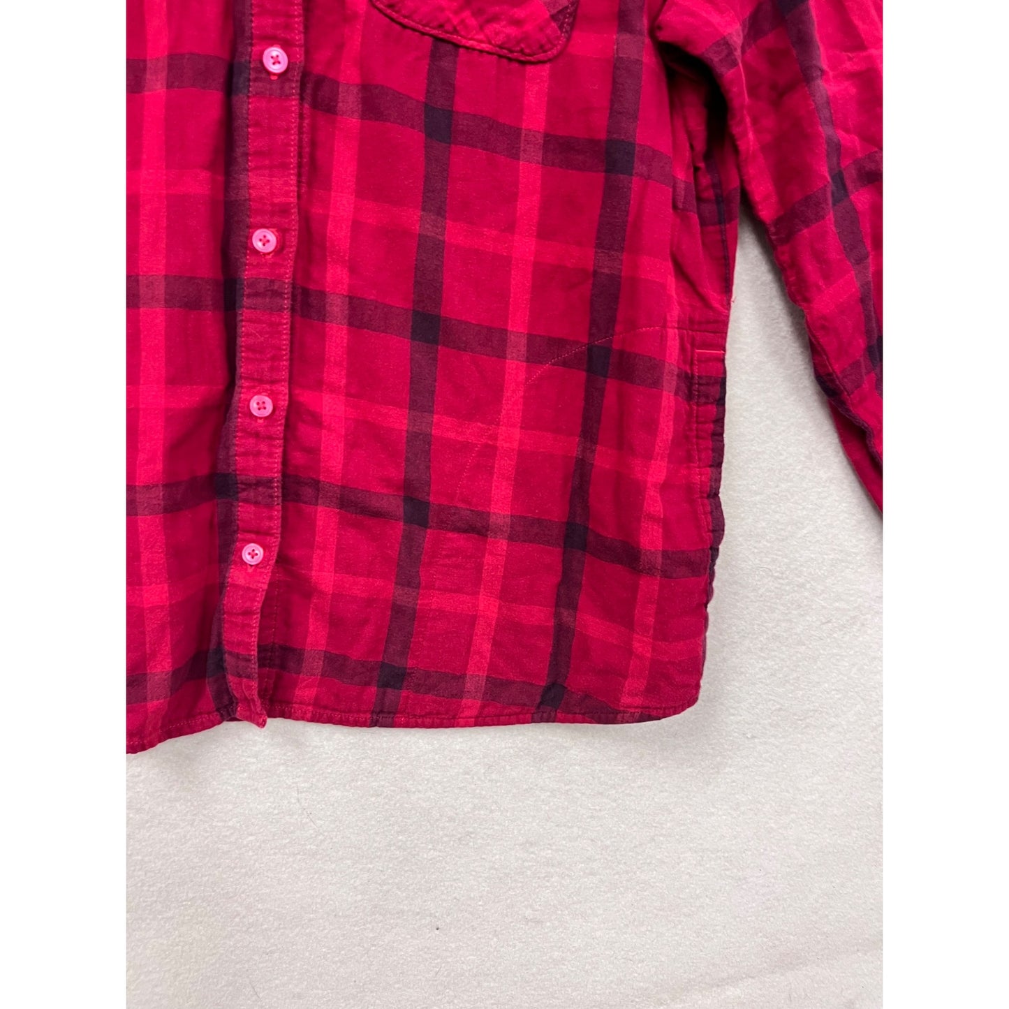 Columbia Red & Black Plaid Cotton Hooded Shirt Jacket XL #8911