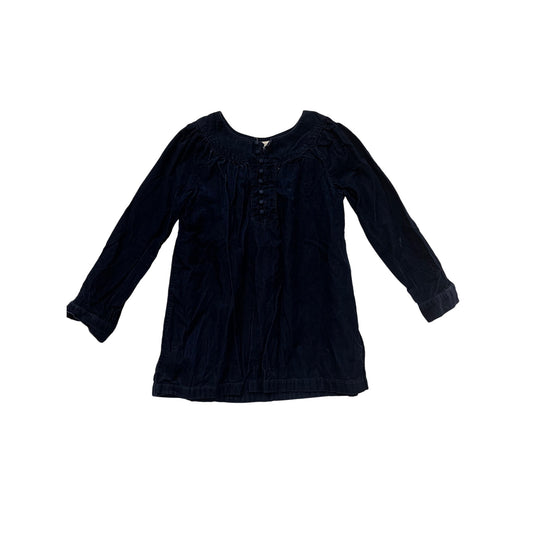 Lands End Kids Navy Corduroy Long Sleeve Dress Size 8 #8381