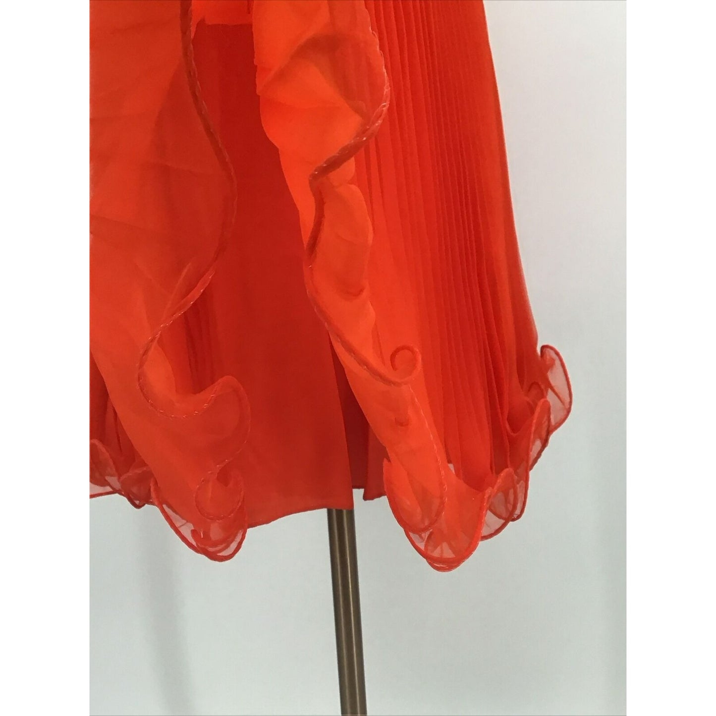 VTG 60s Jack Bryan California Silk Chiffon Orange Cocktail Dress