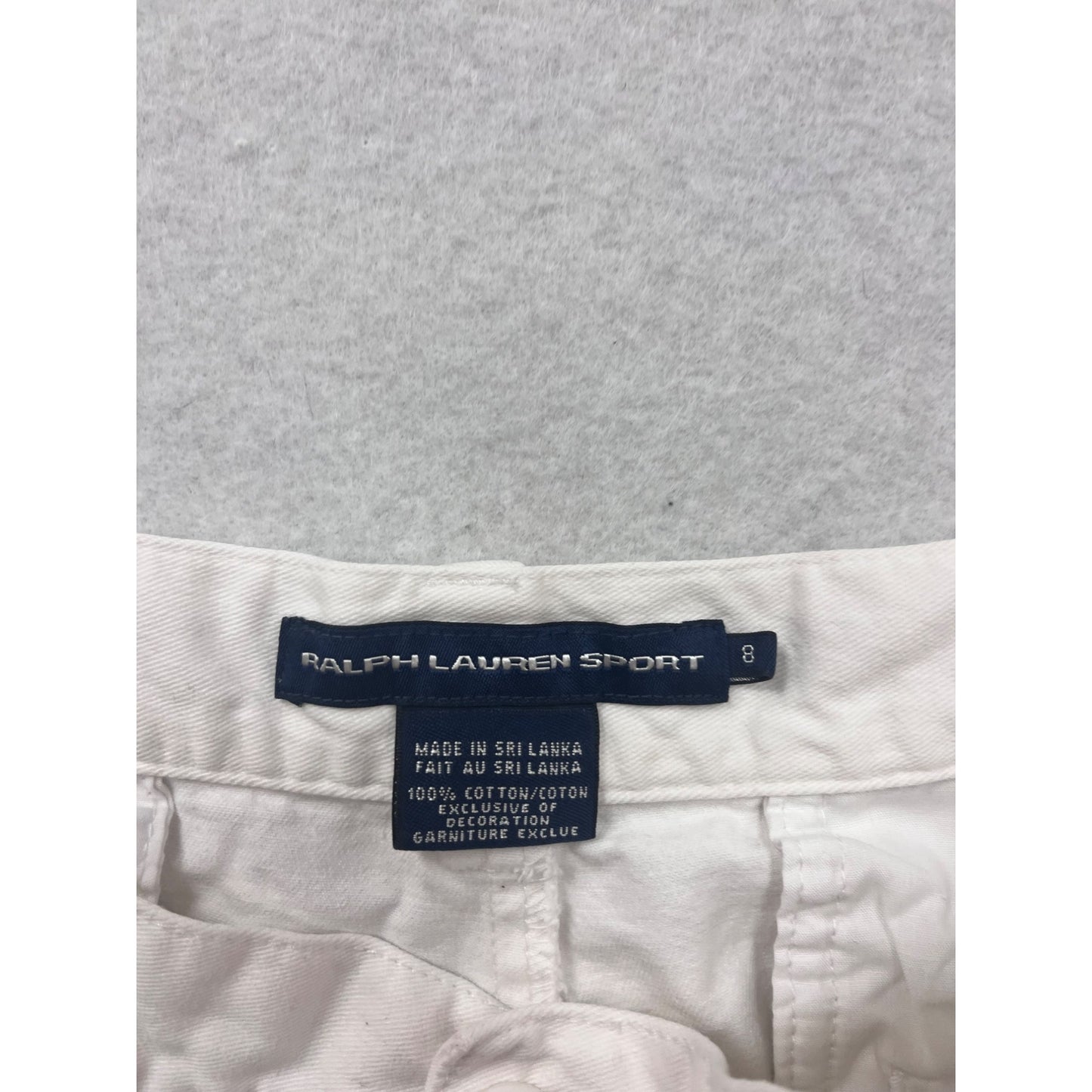 Ralph Lauren Sport Womens White Cotton Shorts Size 8 #8251