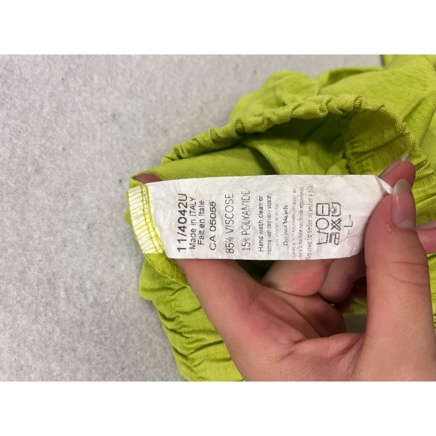 Bright Green Casual Pants L #770A