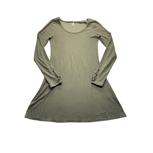 Olive Green Long Sleeve Dress With Lace-Up Cuff Detail By Mudd #7753