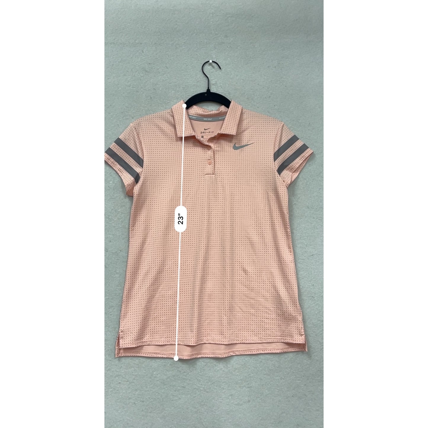 Nike Golf Dri-Fit Pink Polka Dot Polo Shirt L #310A