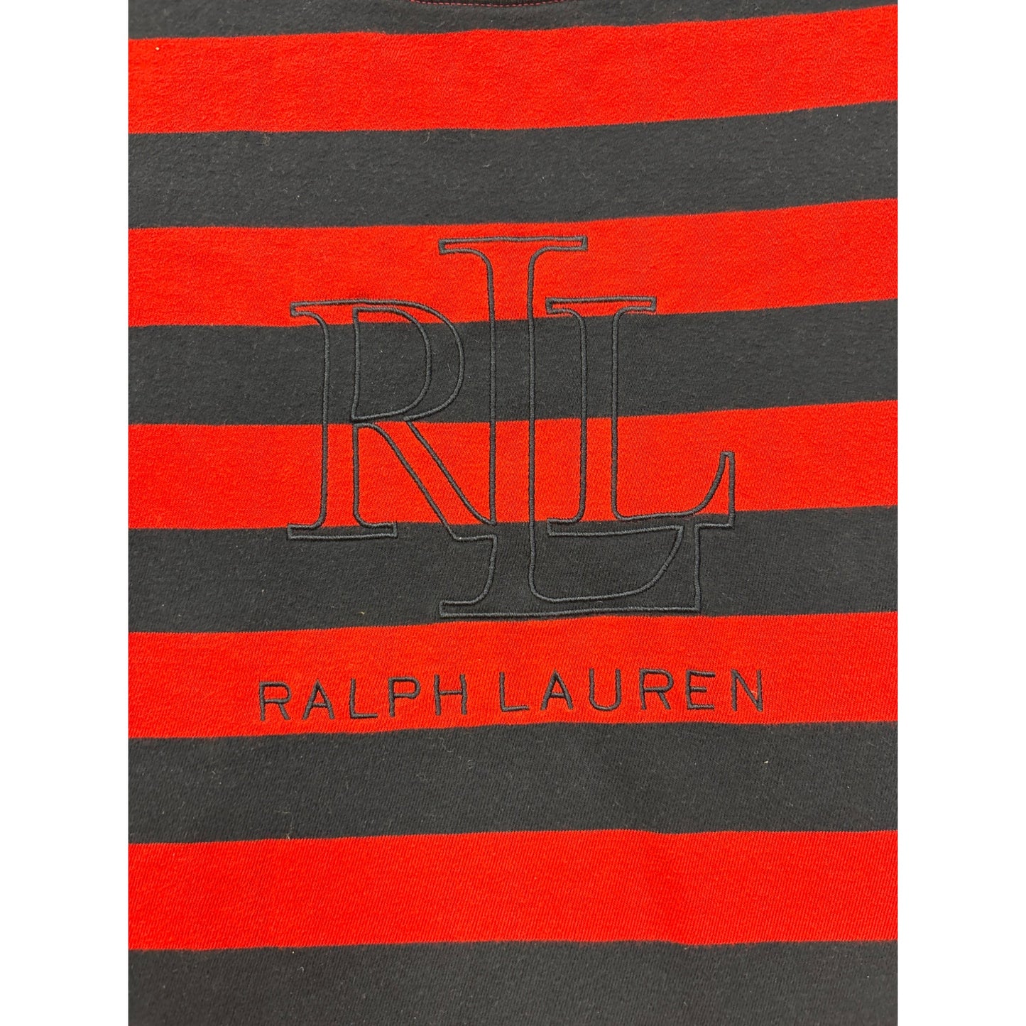 Ralph Lauren Striped Red & Navy Long Sleeve Shirt Cotton Blend S #6977