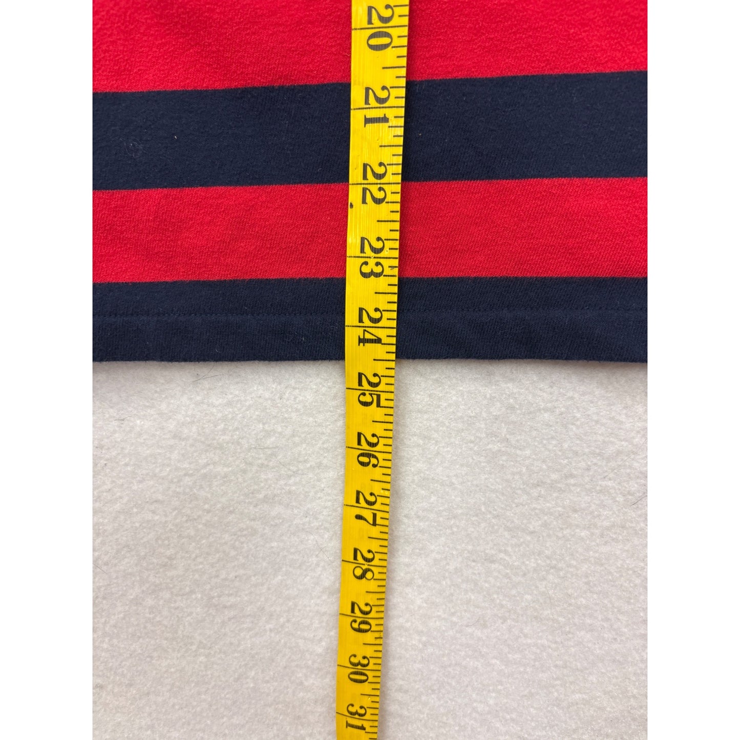 Ralph Lauren Striped Red & Navy Long Sleeve Shirt Cotton Blend S #6977