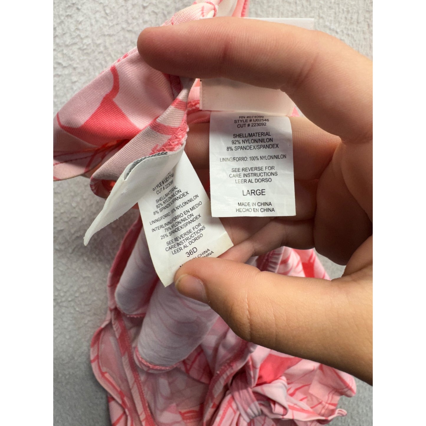 Jag Floral Print Halter Swim Top & Skirted Bottom Set Large Pink #9999