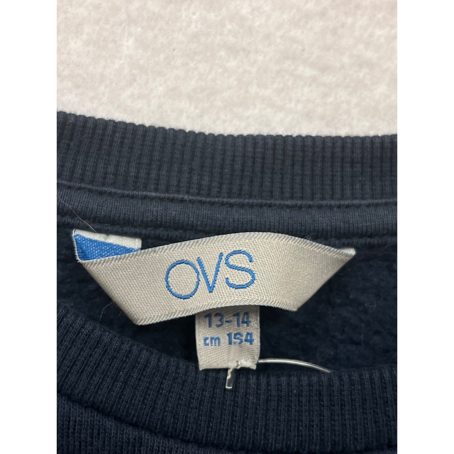 Navy Blue OVS STRNG Sweatshirt With Plaid Detail #8444