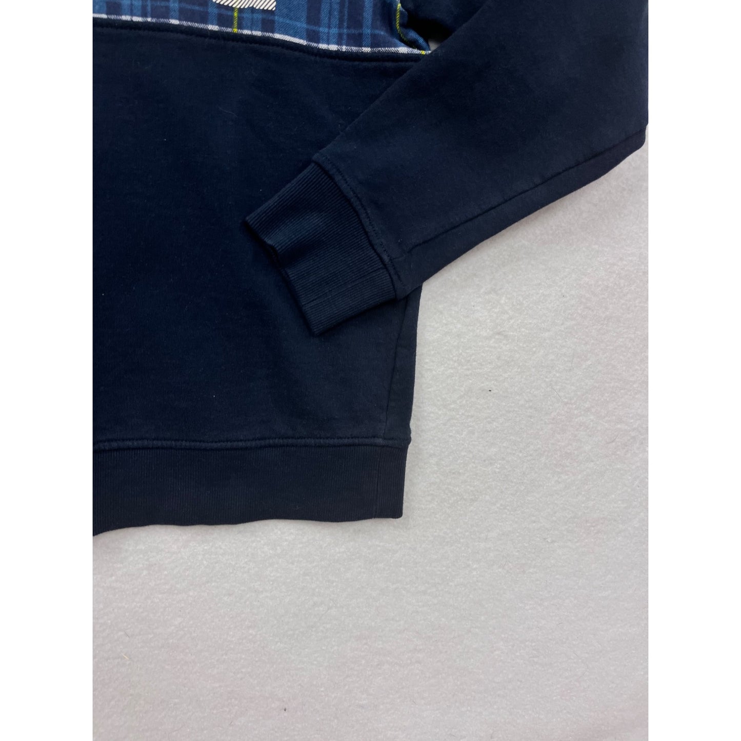 Navy Blue OVS STRNG Sweatshirt With Plaid Detail #8444