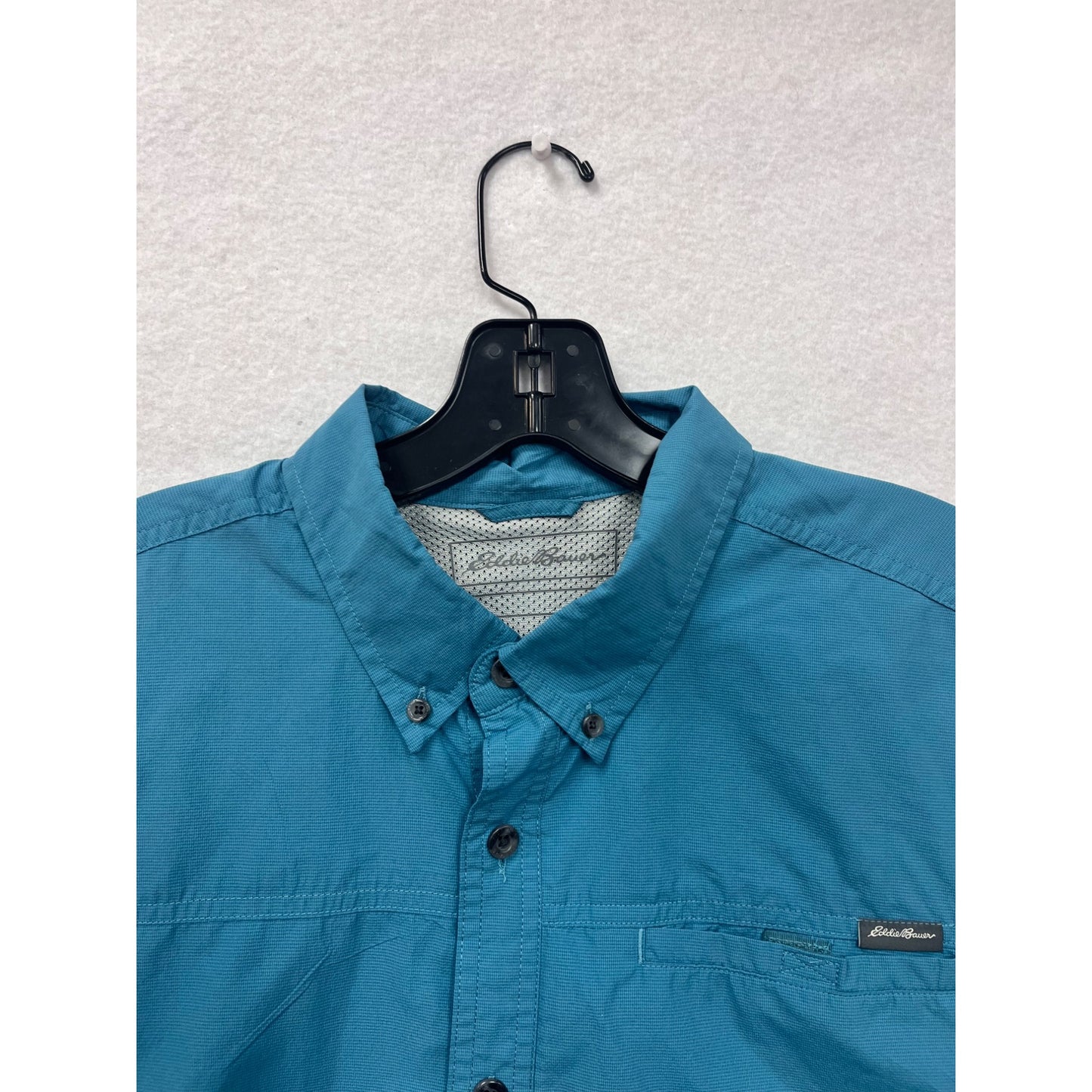 Eddie Bauer Mens Large Blue Long Sleeve Button-Up Shirt #6525