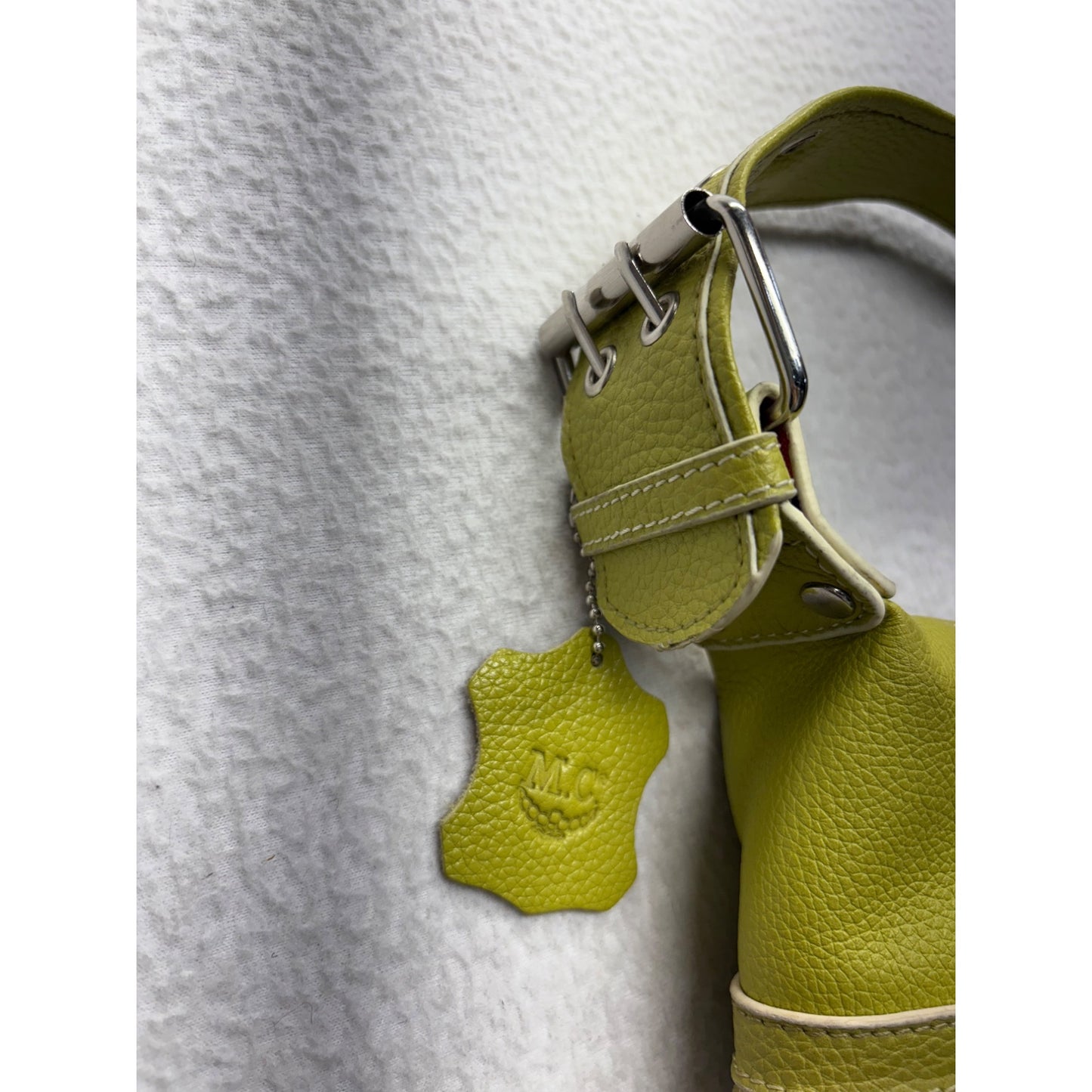 Lime Green MC Leather Shoulder Bag #7597