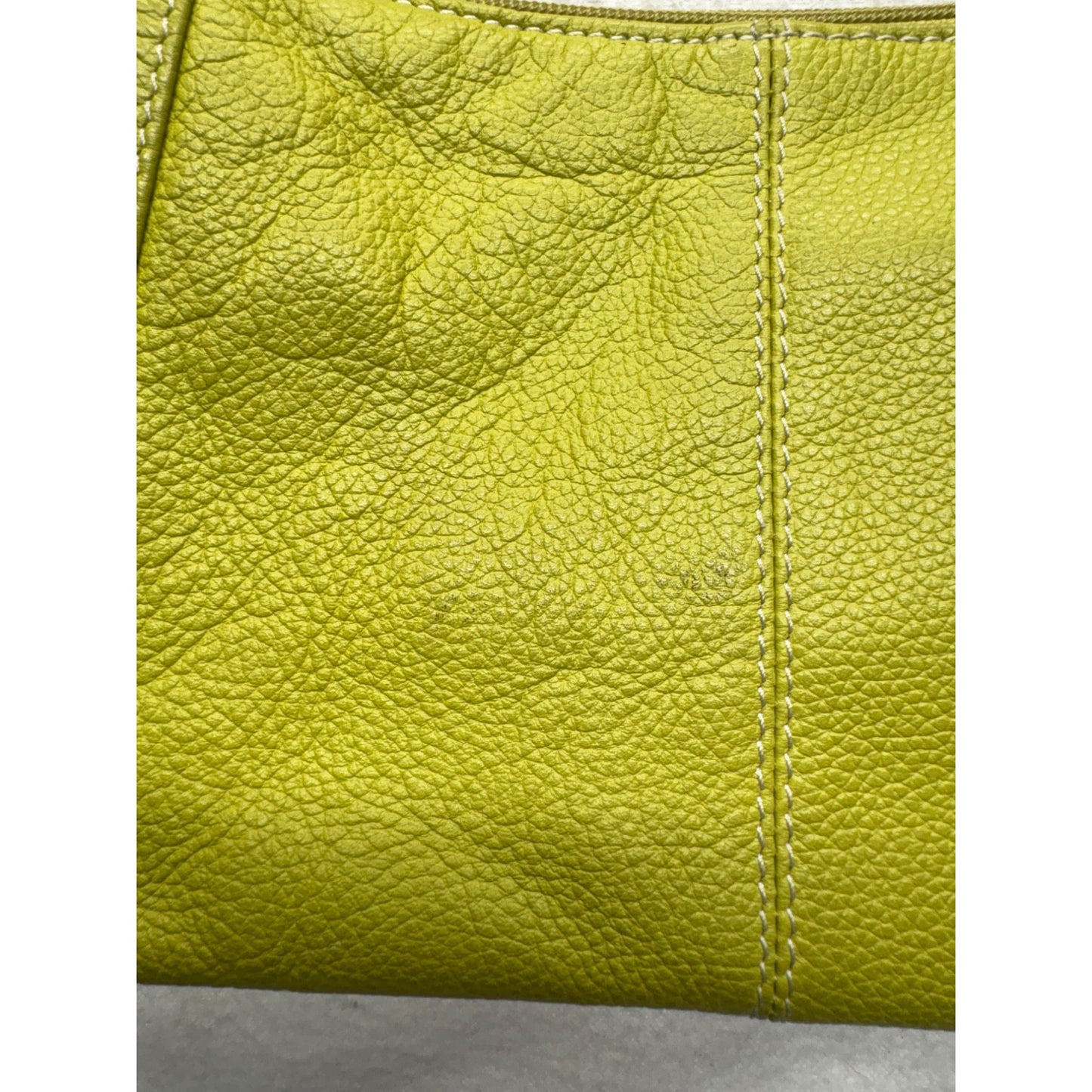 Lime Green MC Leather Shoulder Bag #7597