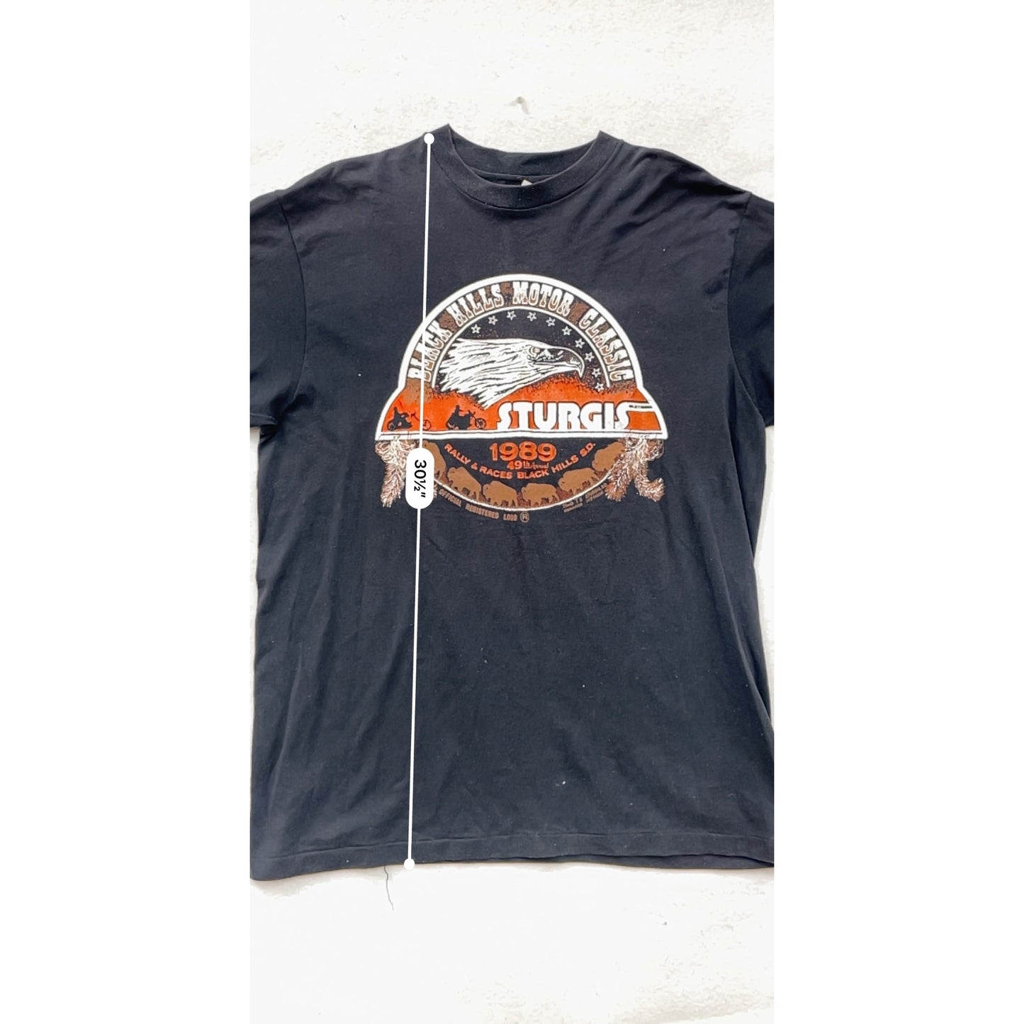1989 Hanes Black Hills Motor Classic Sturgis Rally T-Shirt #8424
