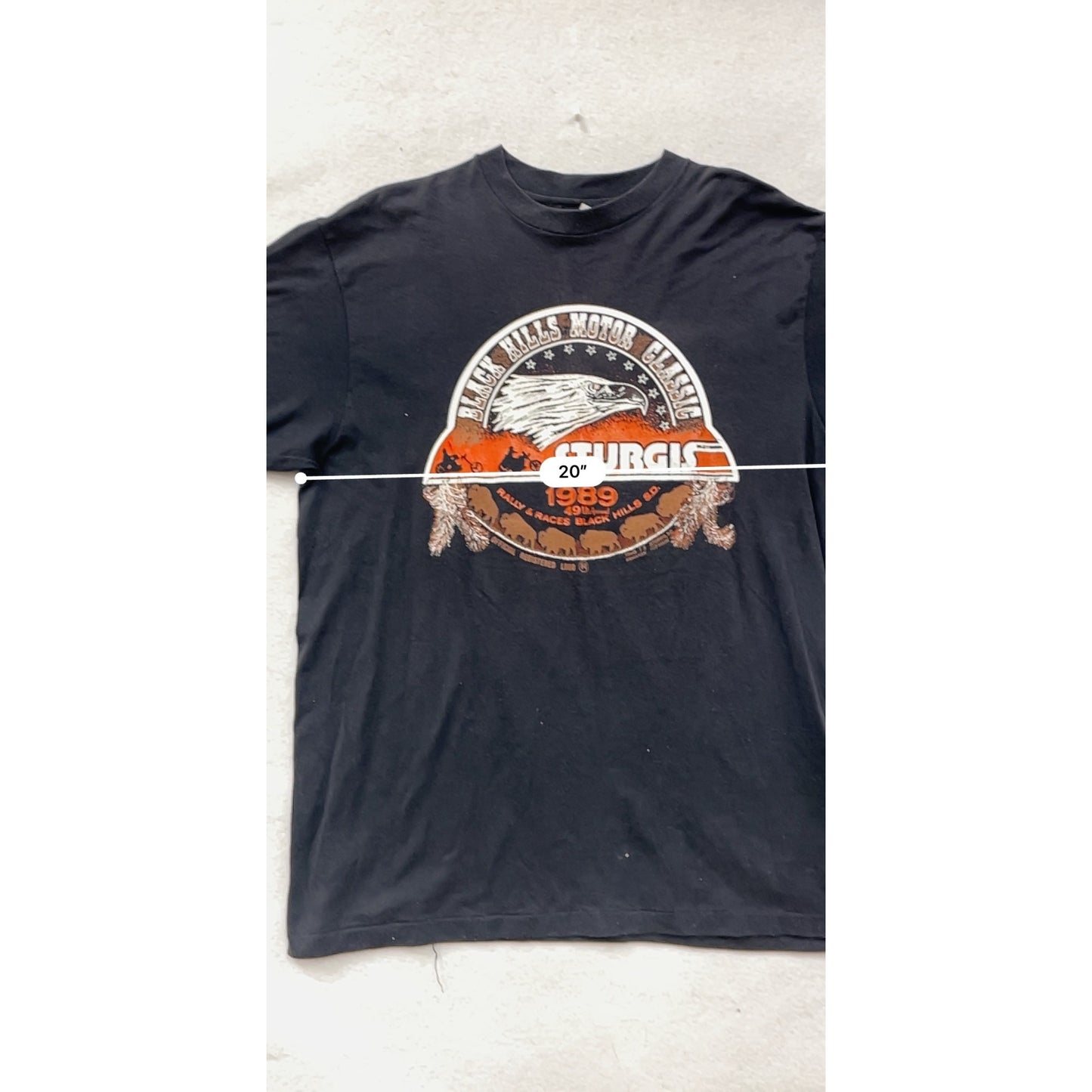 1989 Hanes Black Hills Motor Classic Sturgis Rally T-Shirt #8424