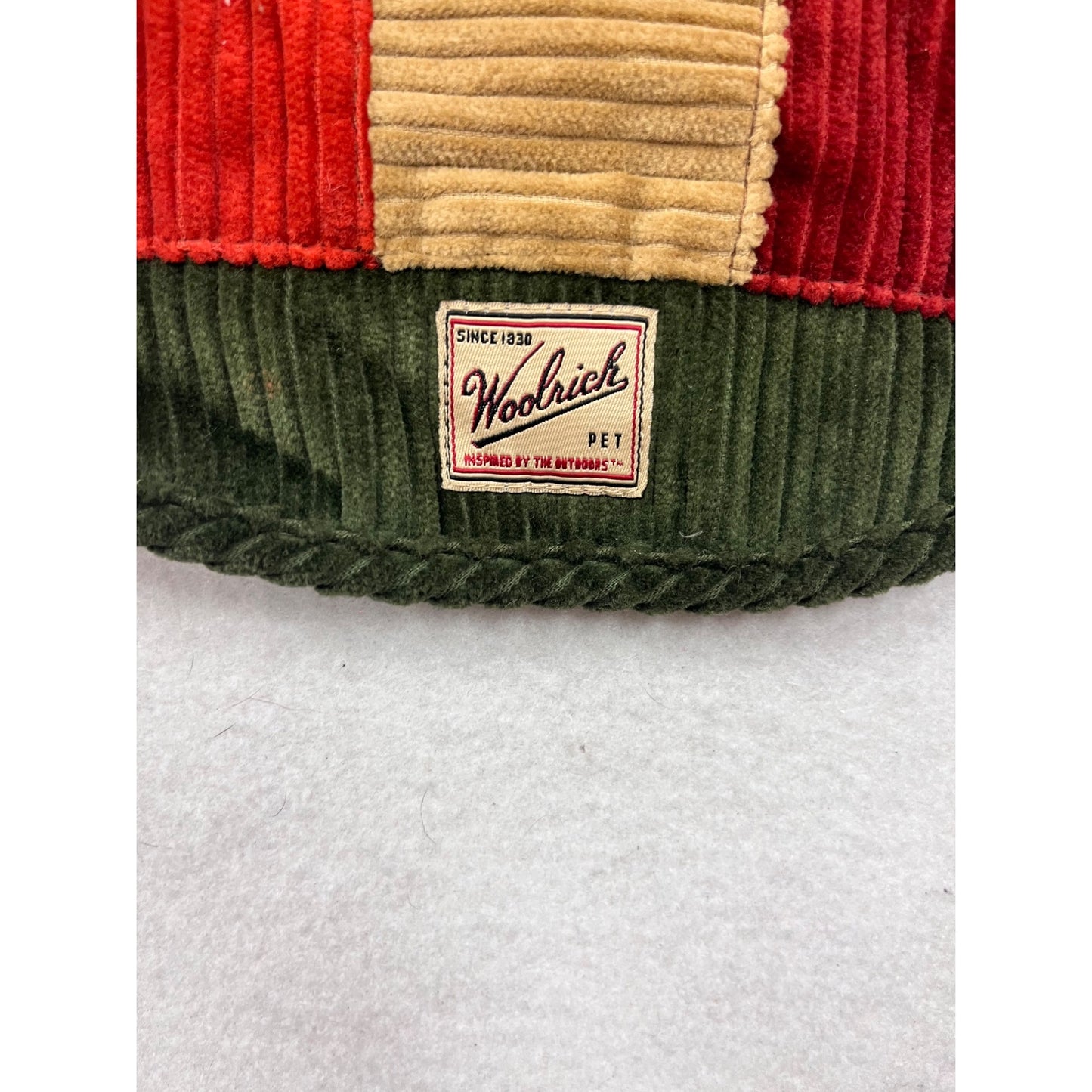 Woolrich Small Pet Patchwork Corduroy Coat With Velcro Closures #49A