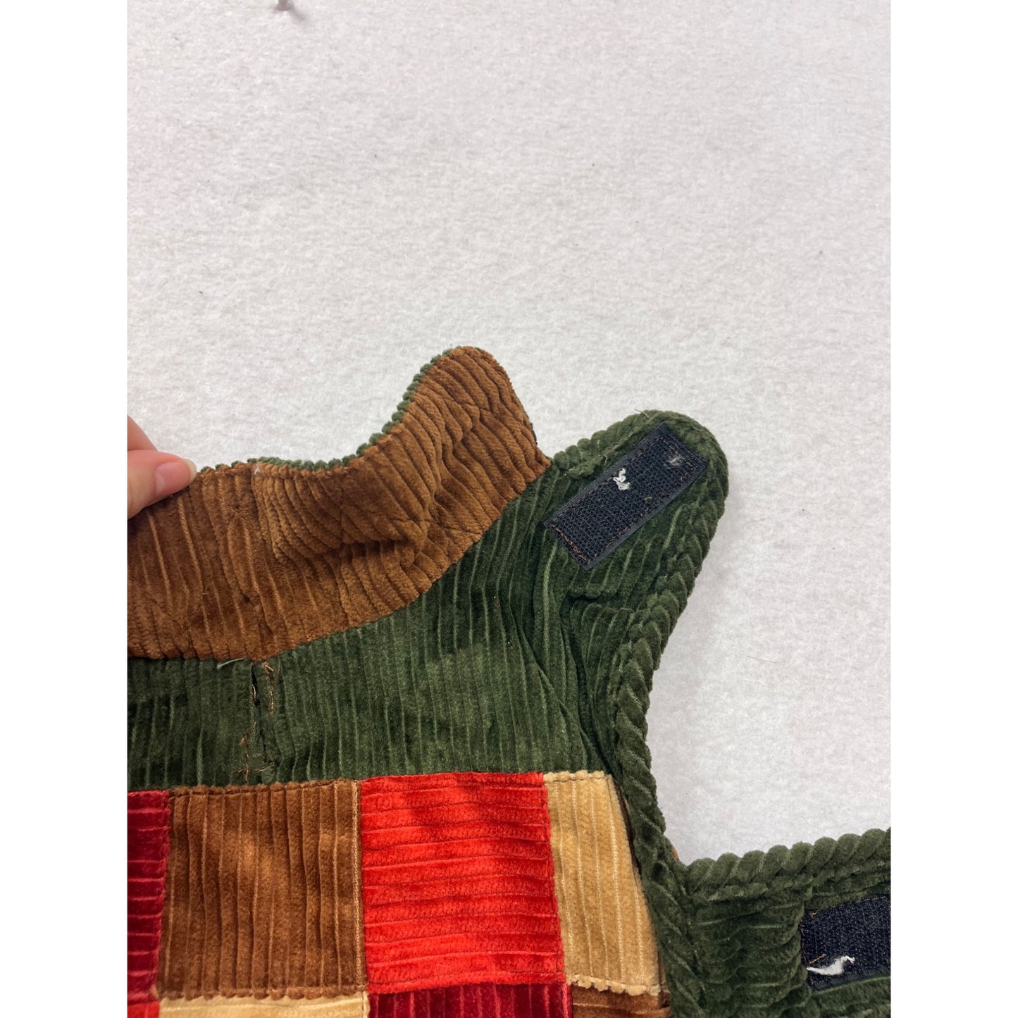 Woolrich Small Pet Patchwork Corduroy Coat With Velcro Closures #49A