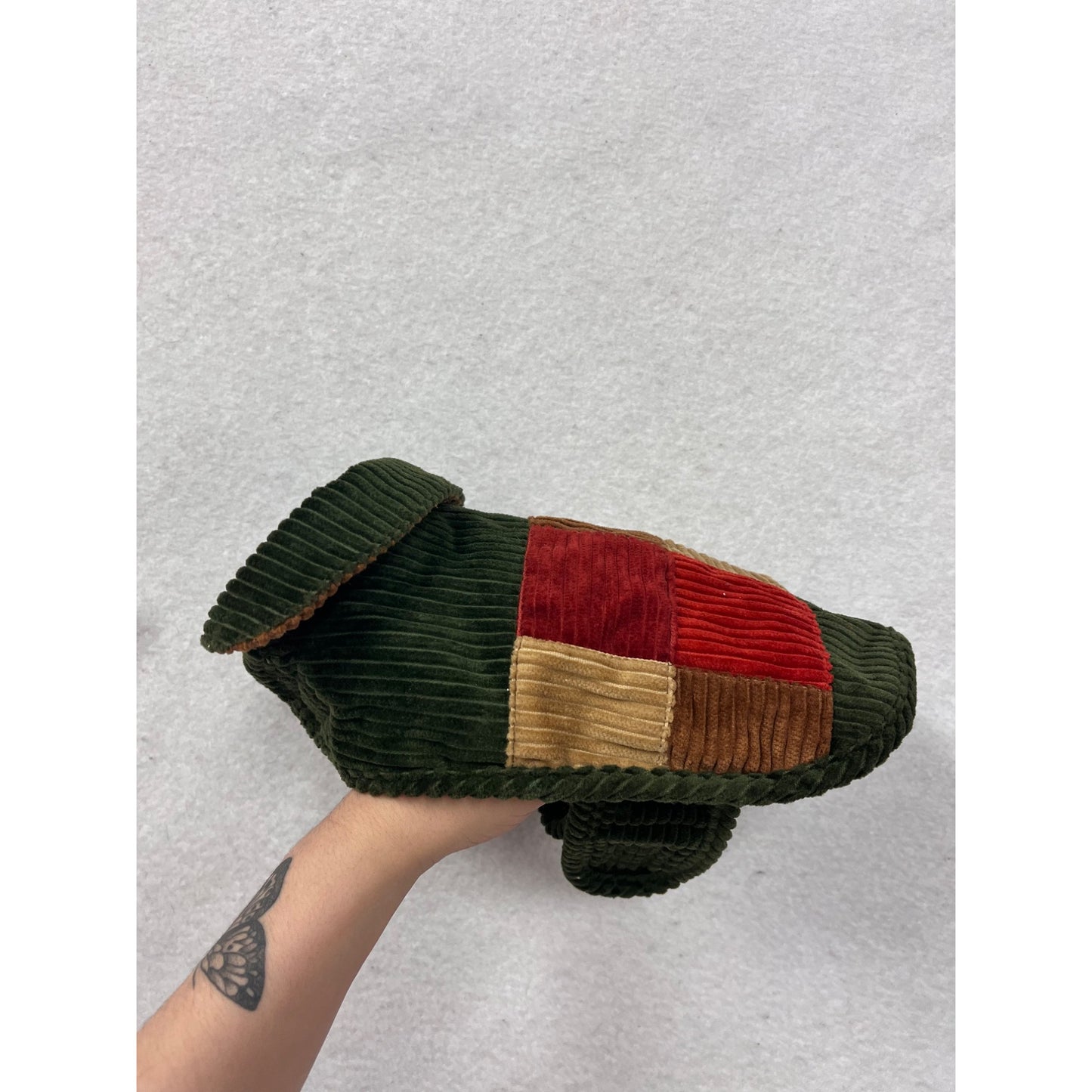 Woolrich Small Pet Patchwork Corduroy Coat With Velcro Closures #49A