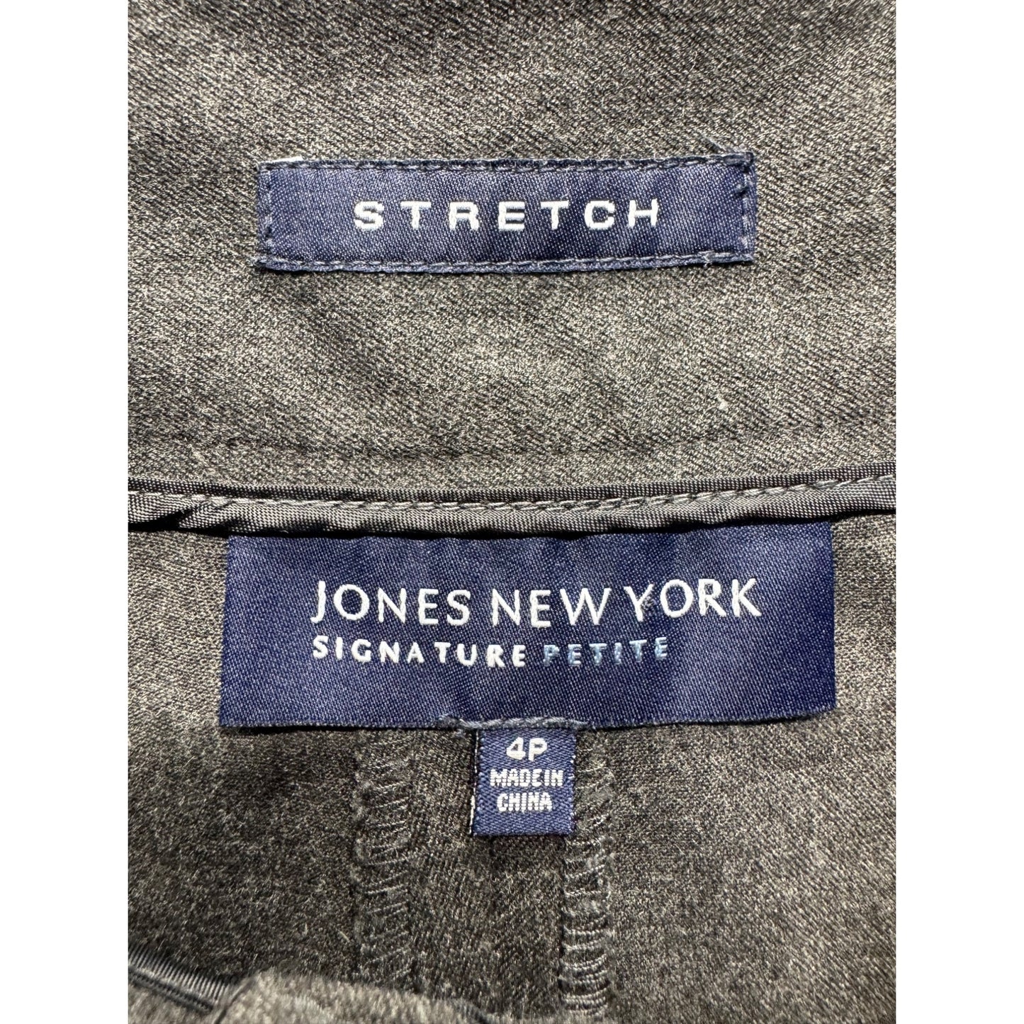 Jones New York Signature Petite 4P Gray Stretch Dress Pants #234B